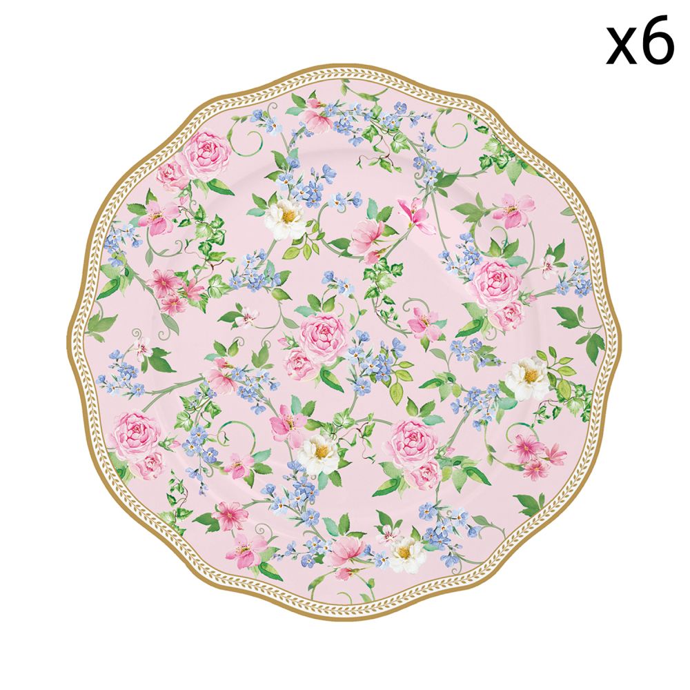 Set 6 Porcelain Side Plates Ø 20 cm Garden Joy - Vers.B