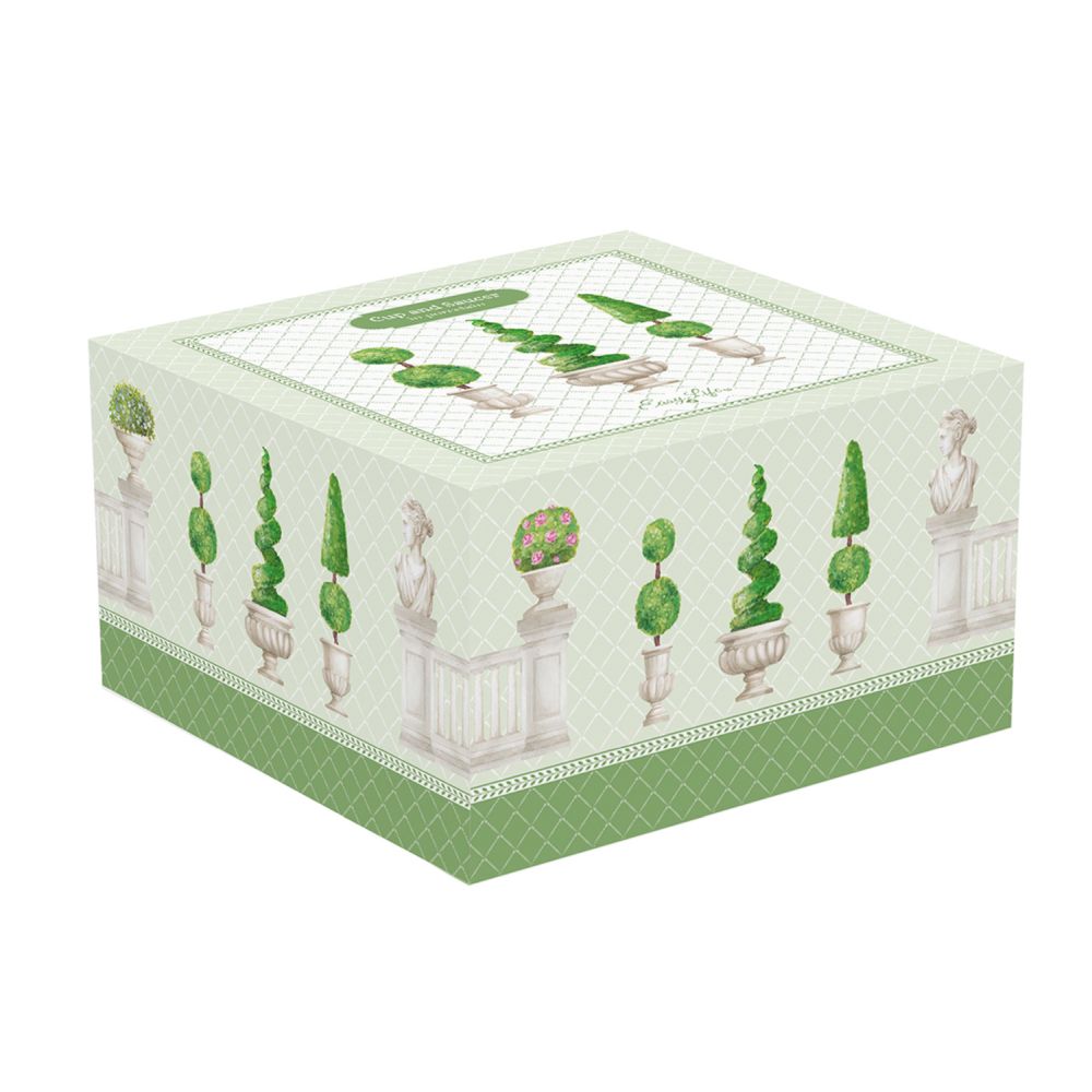 Tasse Und Untertasse Aus Porzellan 200 ml In Farbiger Box Topiary