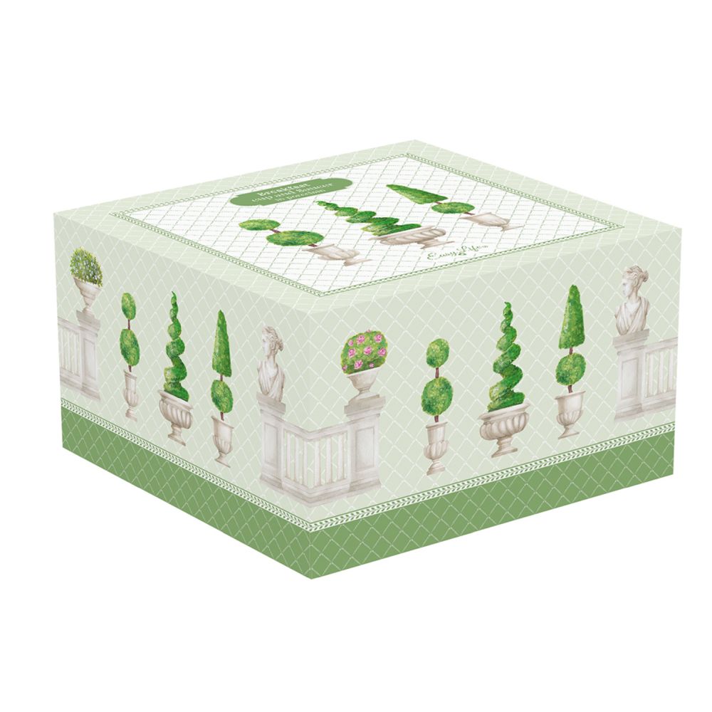 Frühstückstasse Und Untertasse Aus Porzellan, 370 ml, In Farbiger Box, Topiary