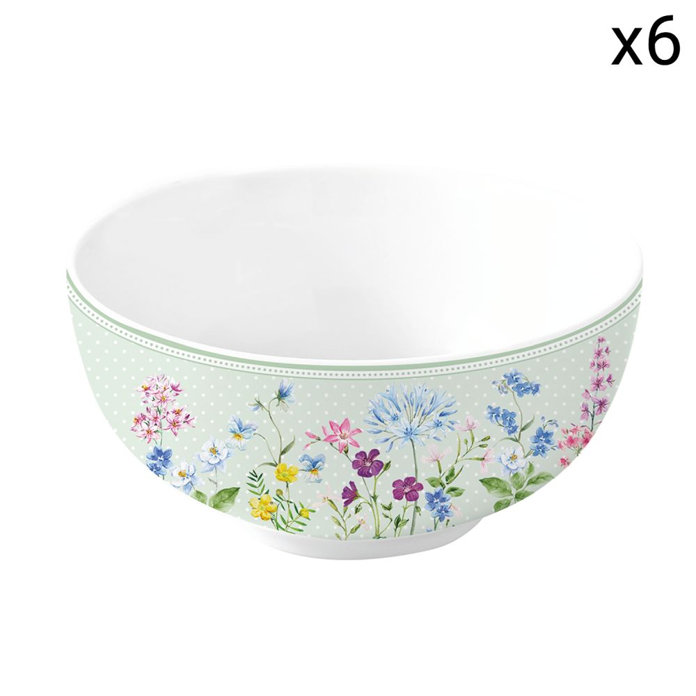 Set 6 Porzellanschale Ø 12 cm Floraison