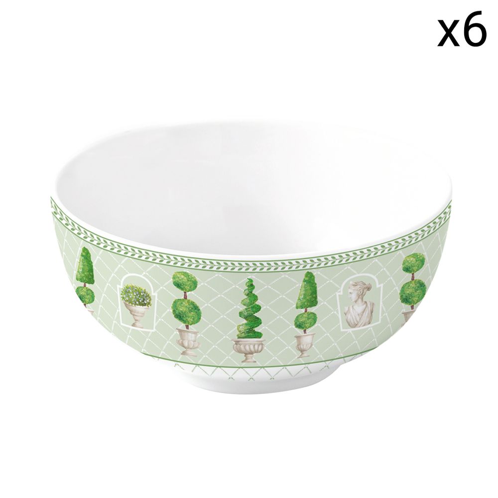 Set 6 Porcelain Bowl Ø 12 cm Topiary