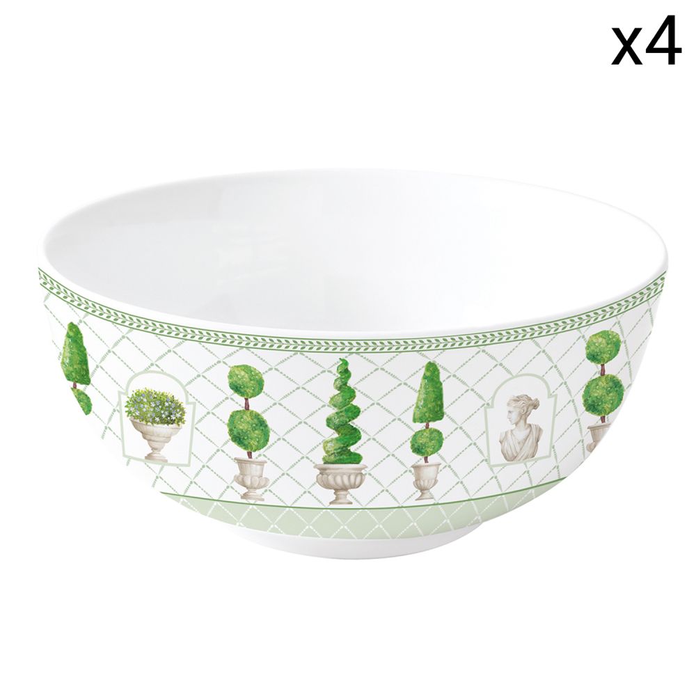 Set 4 Porcelain Bowl Ø 15 cm Topiary