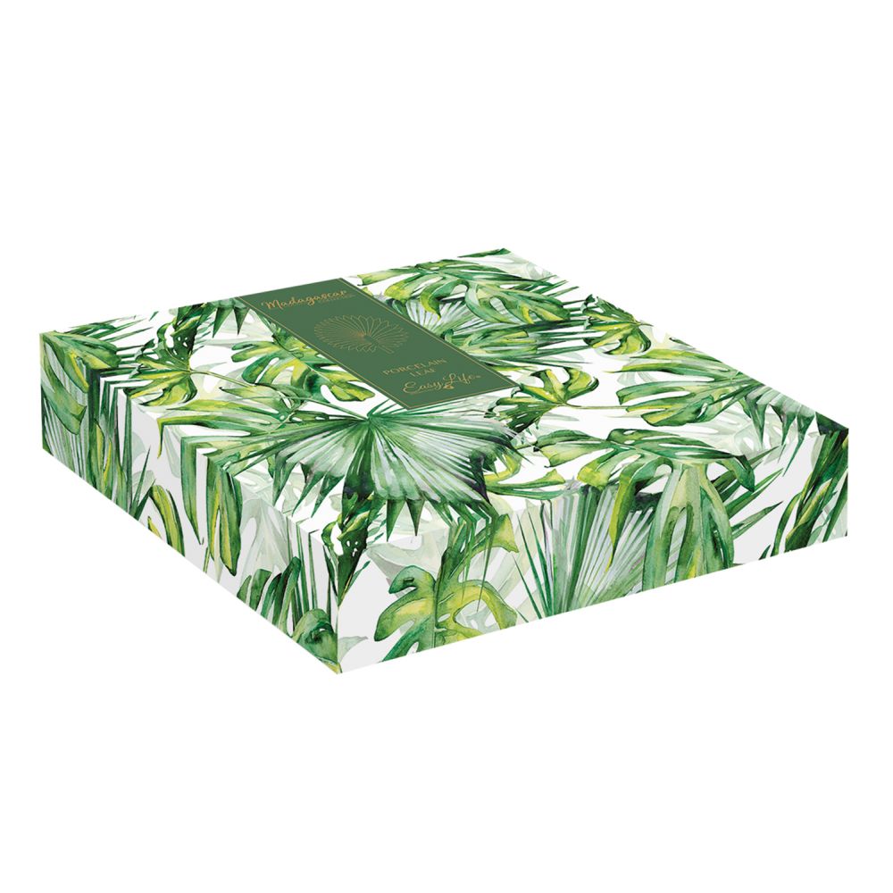 Porzellanblatt, 35 x 29 cm, Palmenförmig, In Hellgrüner Verpackung