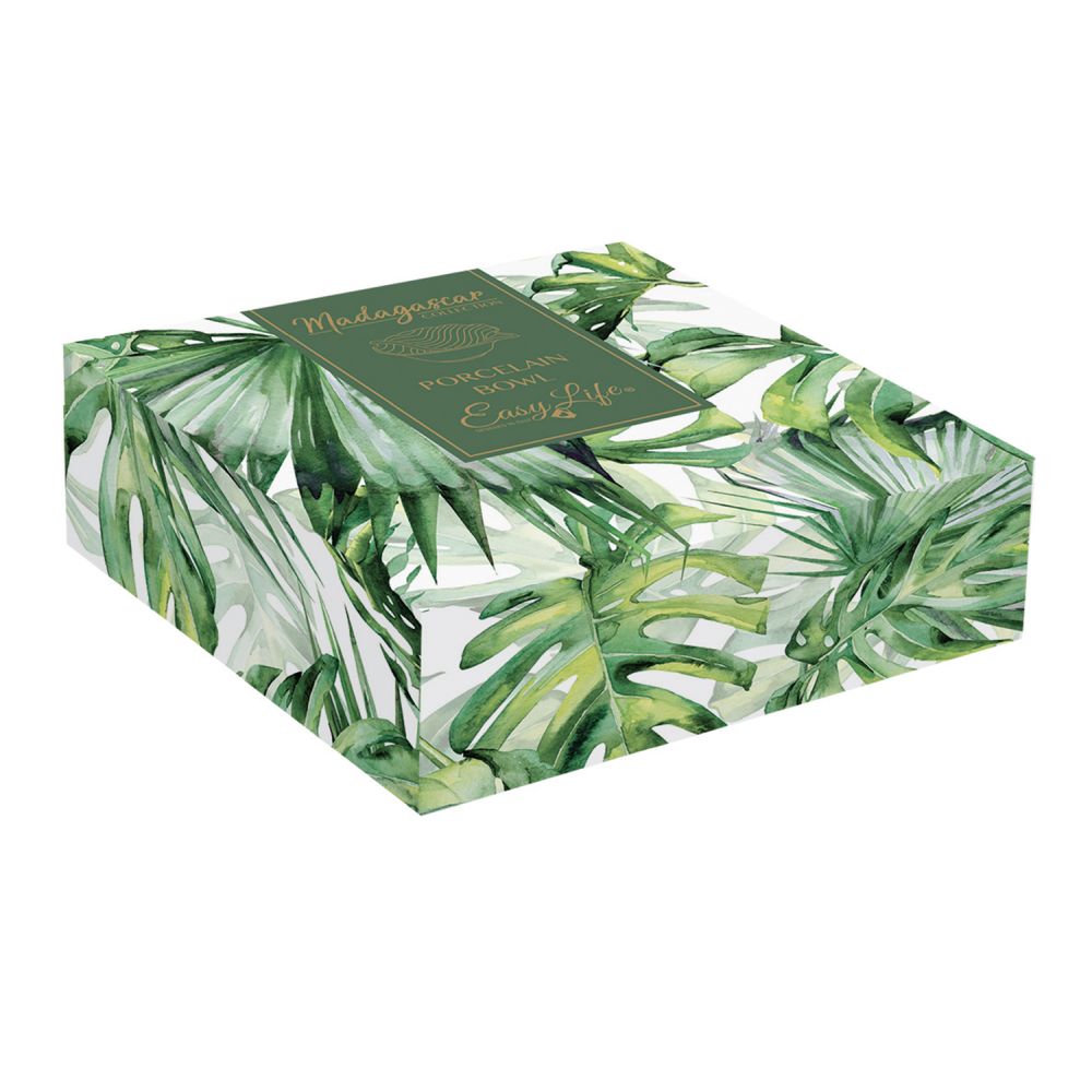 Bol En Porcelaine 21x16 cm En Forme De Feuille, Dans Une Boîte Couleur Blanc Feuilles