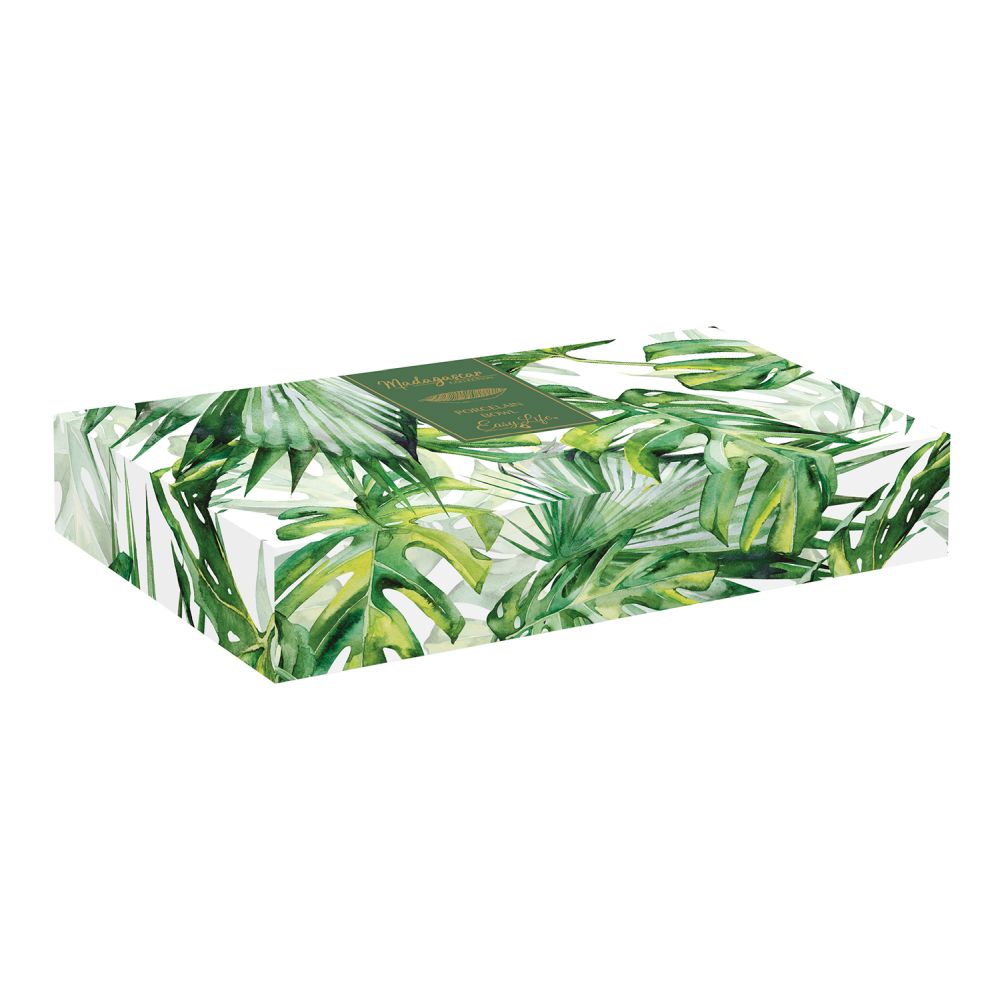 Porzellanschale In Blattform, 26 x 11,5 cm, In Farbbox, Blätter Hellgrün