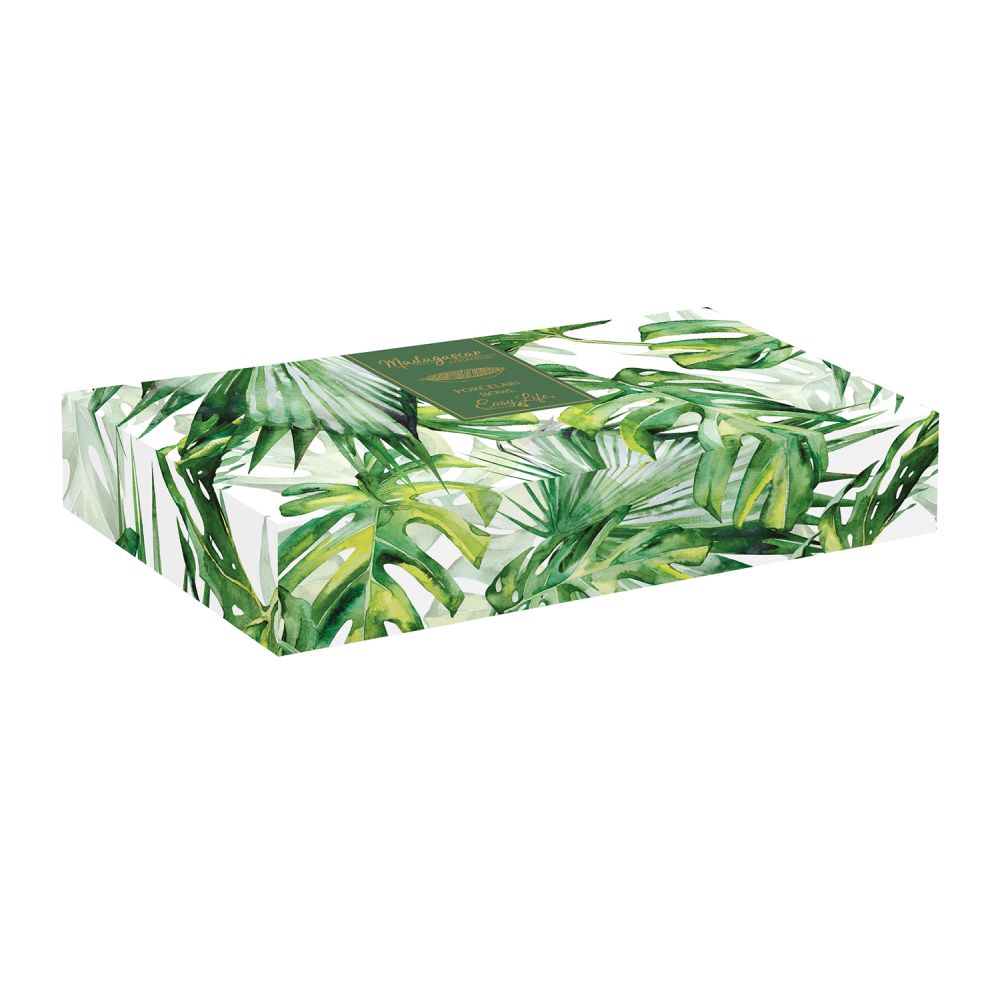 Bol En Porcelaine En Forme De Feuille, 26 x 11,5 cm, Dans Une Boîte Couleur Blanc Feuilles