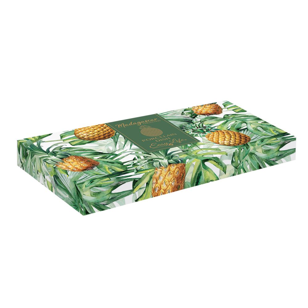 Ananasförmiger Teller, 28 x 17 cm, In Weißer Verpackung