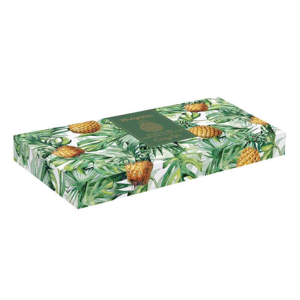 Ananasförmiger Teller, 36 x 21,5 cm, In Weißer Verpackung