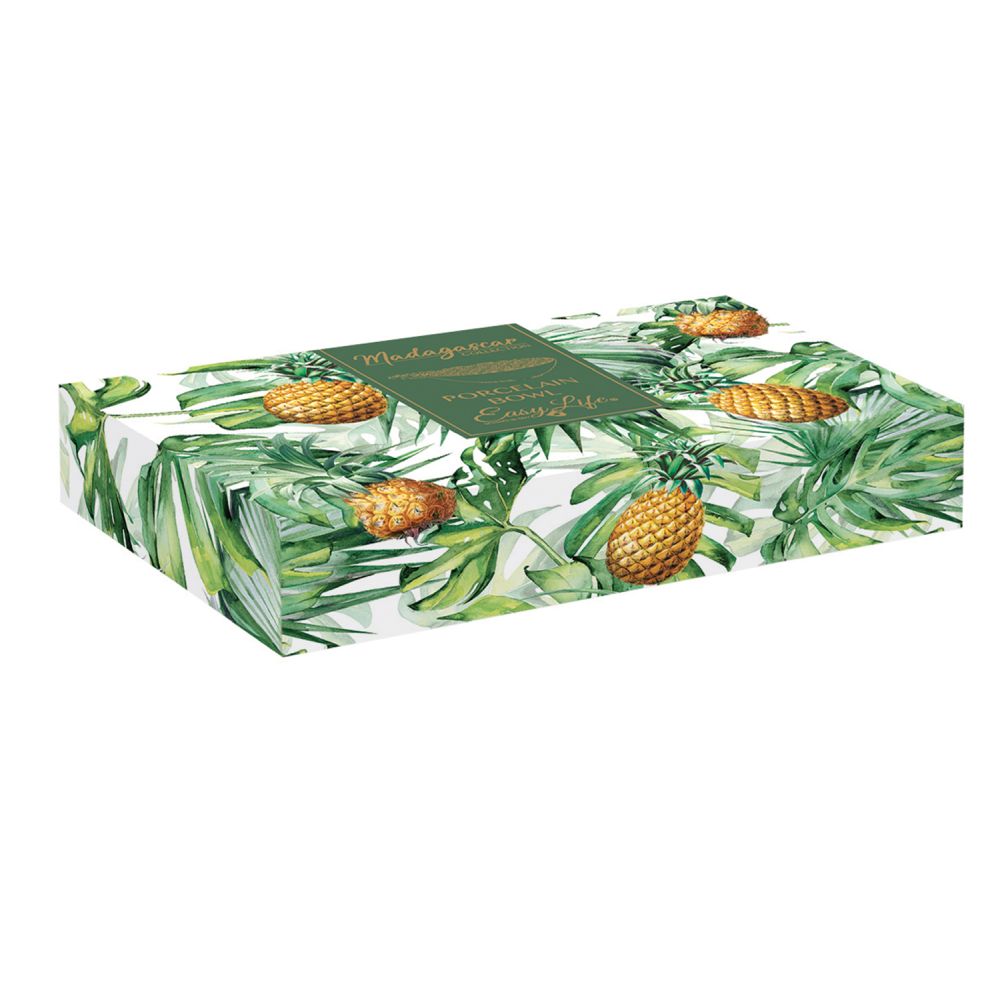 Ananasförmige Porzellanschale 22,5 x 14,5 cm In Weißer Verpackung