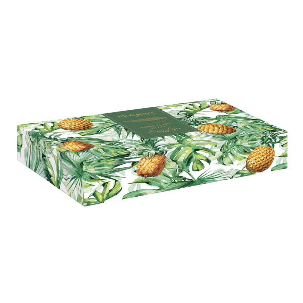 Ananasförmige Porzellanschale 30 x 19 cm In Weißer Verpackung