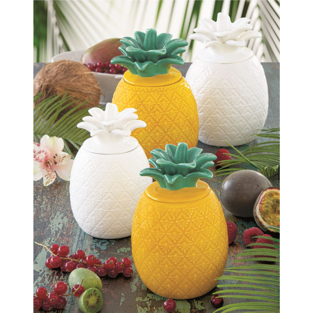 Ananasförmiges Gefäß, 9 x 9 x 15 cm (Höhe), Aus Porzellan, In Weißer Verpackung