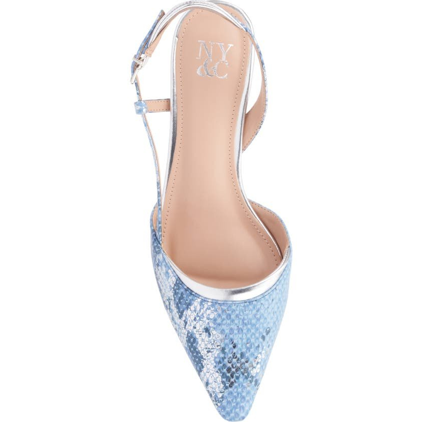 Women's 'Karla Snake Embossed Pointed Toe' Slingback Pumps
