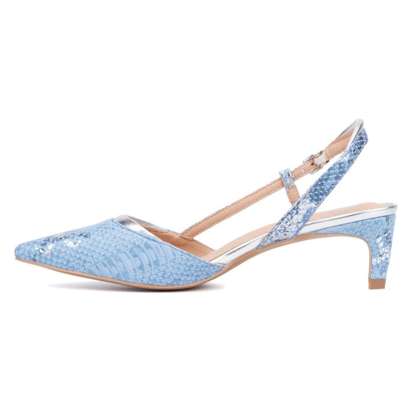 Women's 'Karla Snake Embossed Pointed Toe' Slingback Pumps