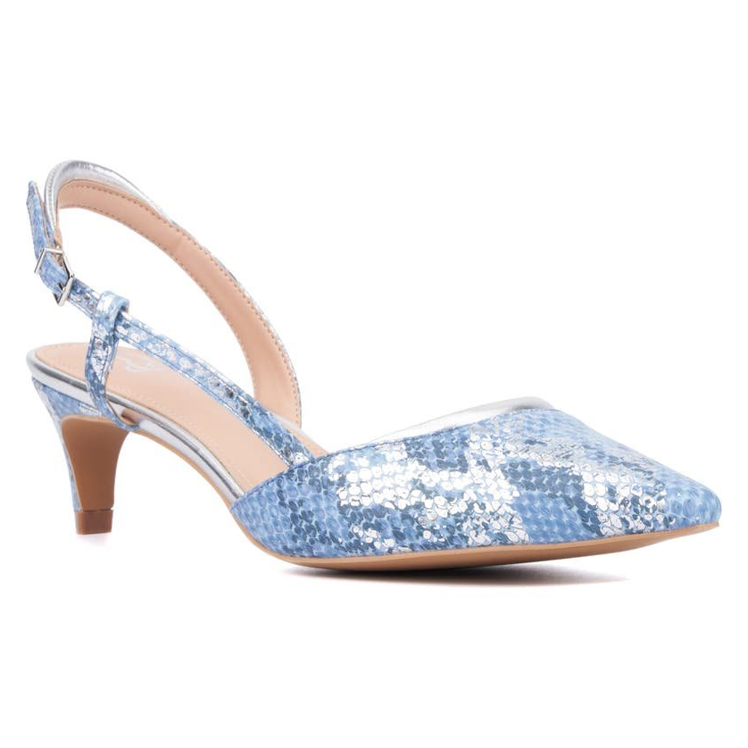 Women's 'Karla Snake Embossed Pointed Toe' Slingback Pumps