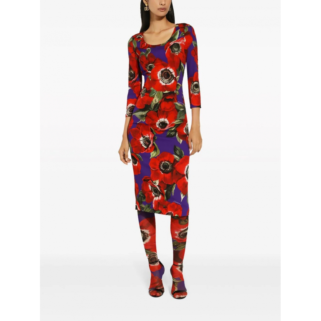 Women's 'Poppy-Print' Midi Dress