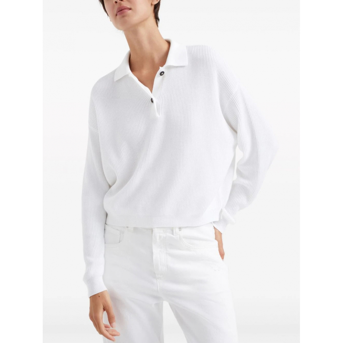 'Polo-Collar' Pullover für Damen