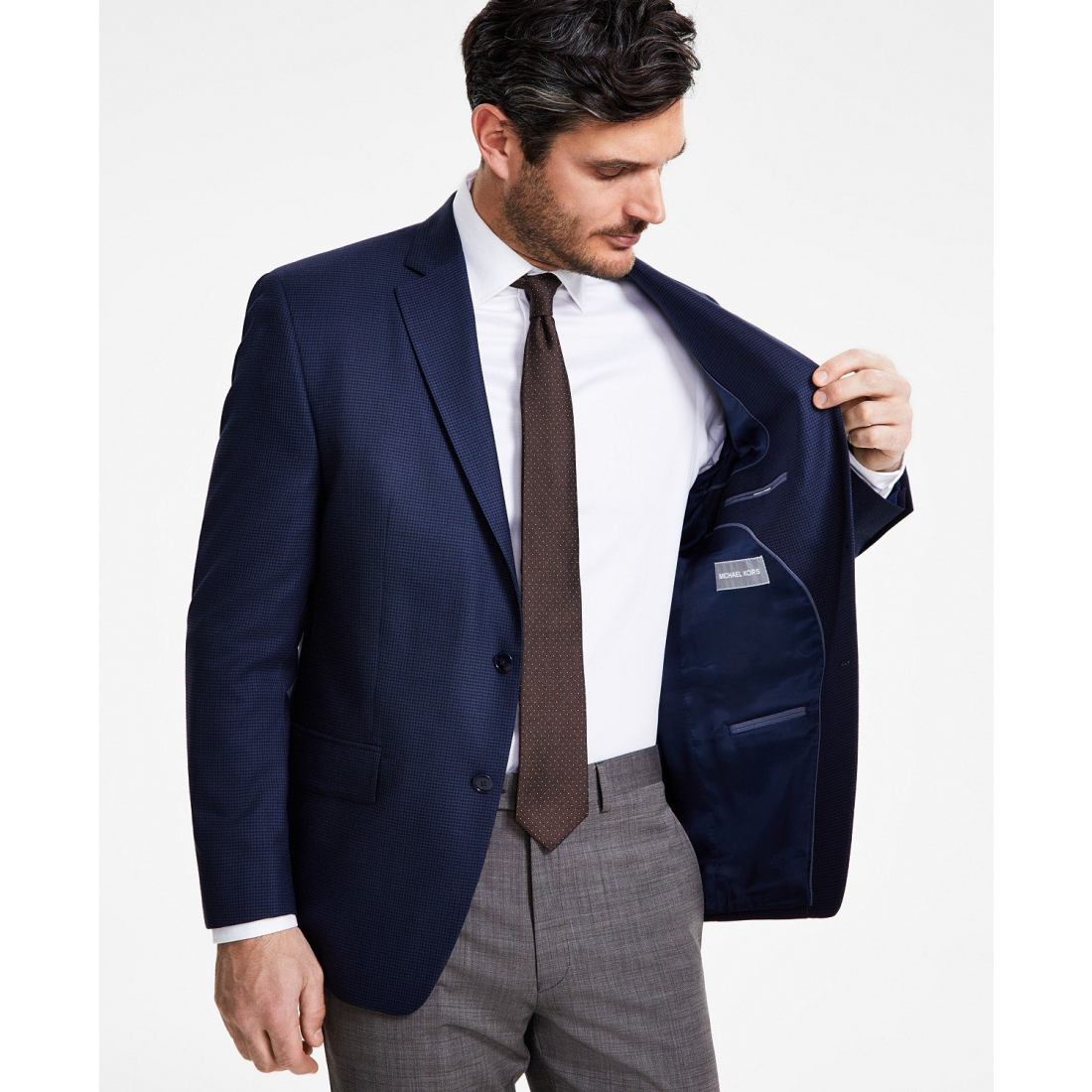 'Classic-Fit Houndstooth Sport' Mantel für Herren