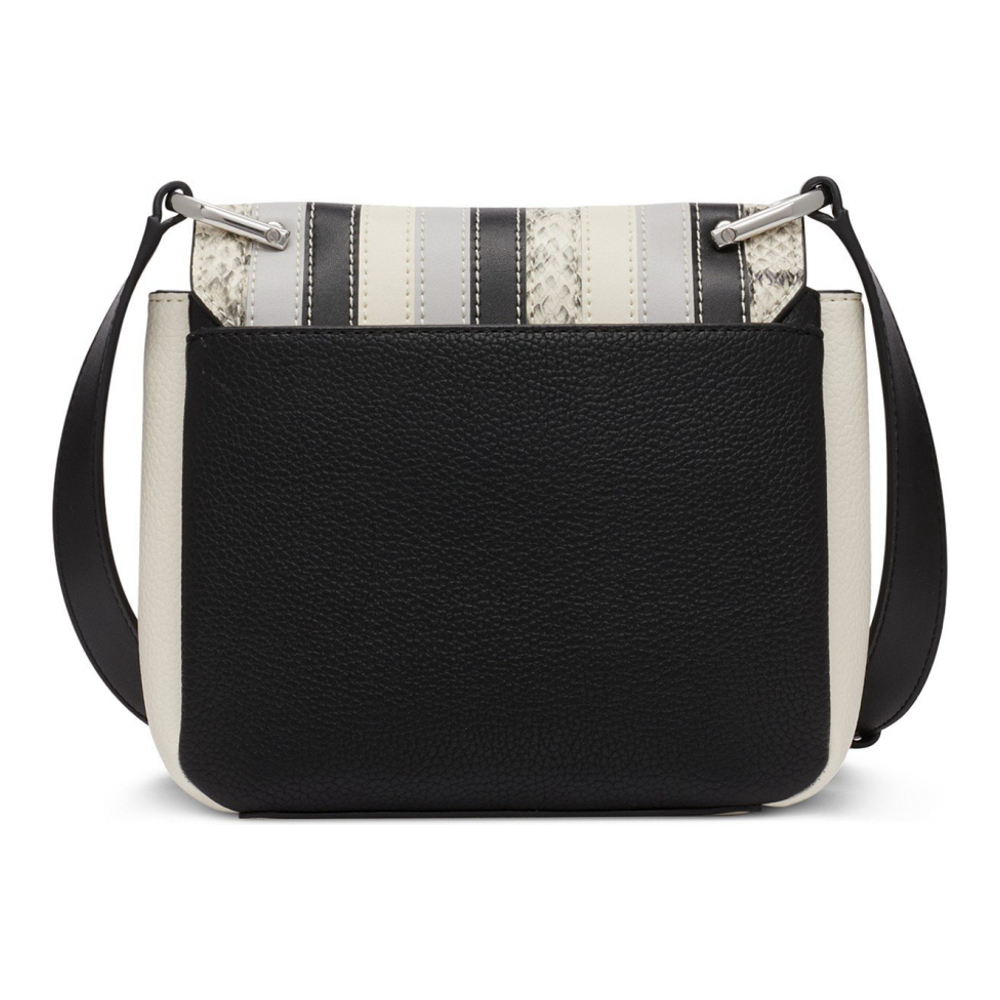Women's 'Clove Mixed Material Push-Lock with Adjustable Strap' Crossbody Bag