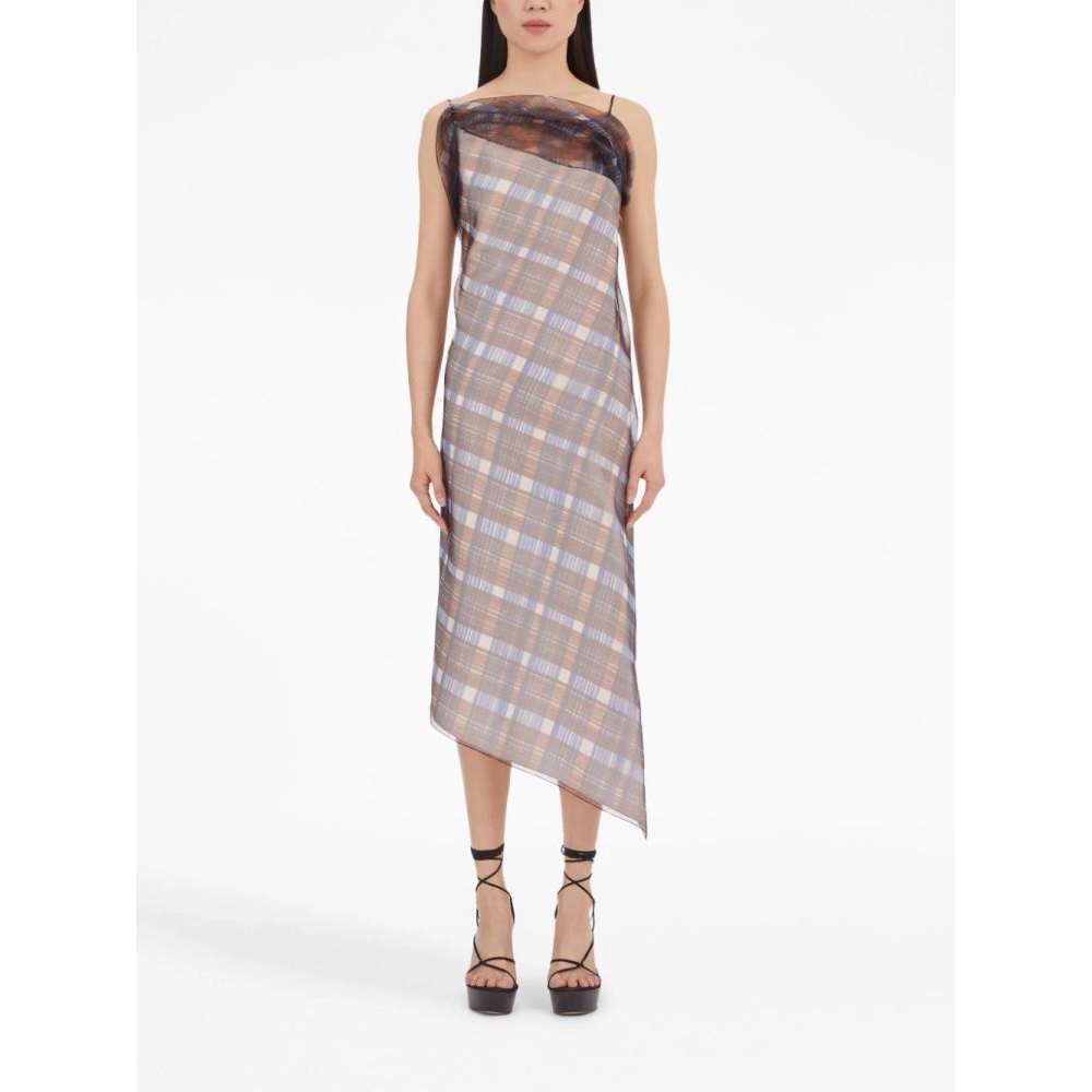 Robe Midi 'Organza Plaid-Check' pour Femmes