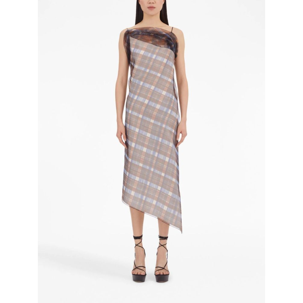 Robe Midi 'Organza Plaid-Check' pour Femmes