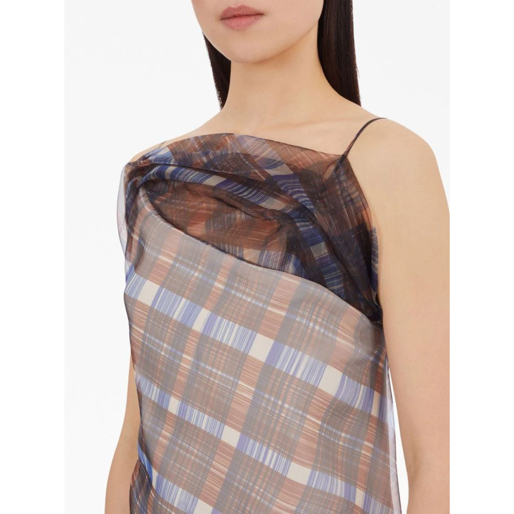 Robe Midi 'Organza Plaid-Check' pour Femmes