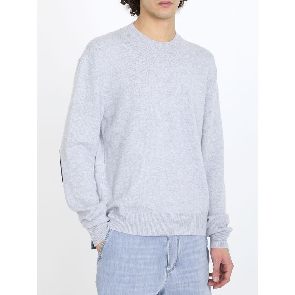 'Intrecciato Patches' Kaschmirpullover für Herren