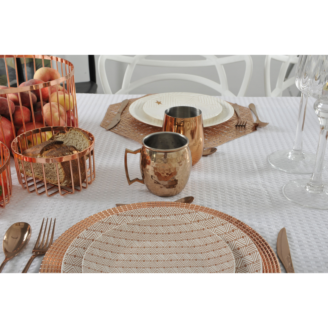 Hammered Copper Mug With Handle