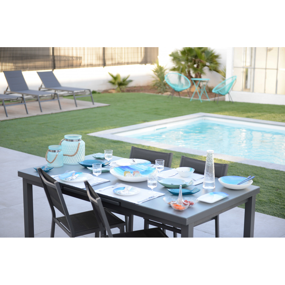 Rechteckiges Tablett Ozean