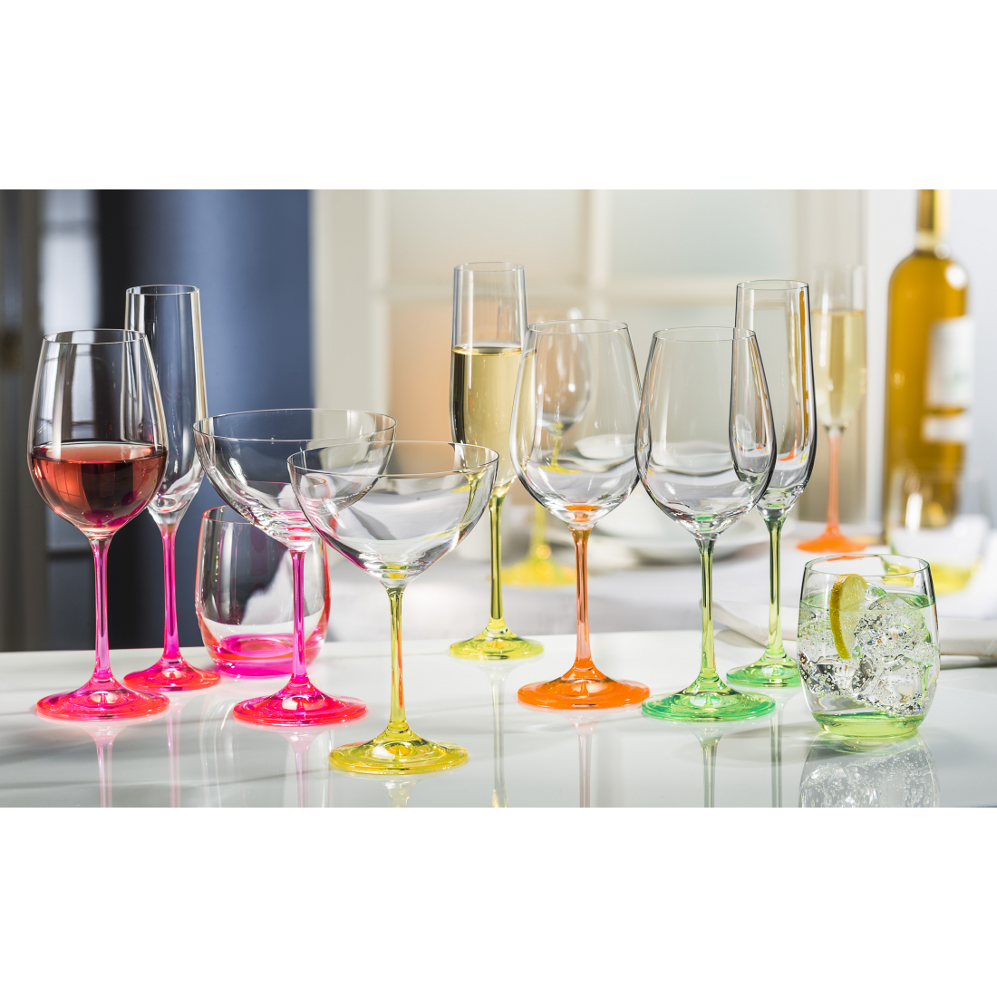 Set mit 4 Cocktailgläsern – Neon – 340 ml