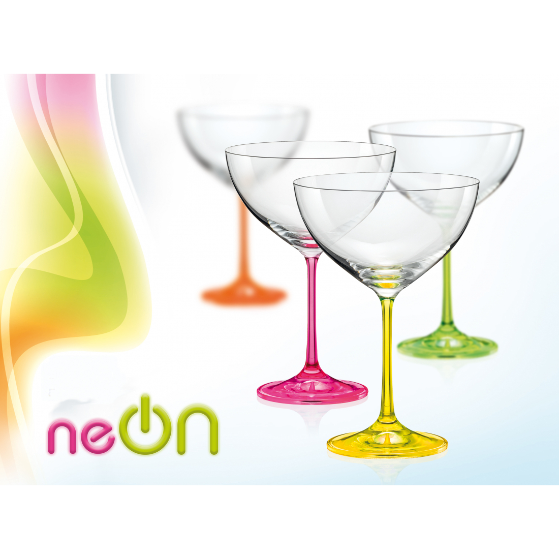 Set mit 4 Cocktailgläsern – Neon – 340 ml