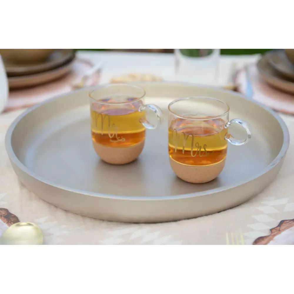 Borosilicate Glass Mug With Gold Printing 