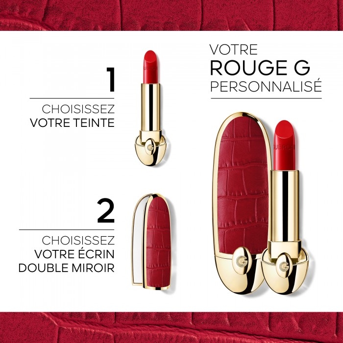 Etui rouge à lèvres + Miroir 'Rouge G' - Le Croco