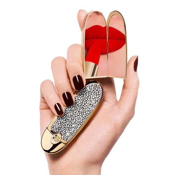 Etui rouge à lèvres + Miroir 'Rouge G' - Le Strassé