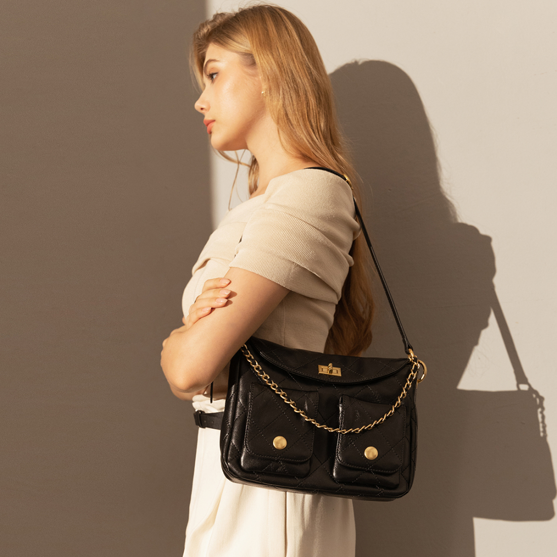 Sac à main 'Double Top Handle with Detachable Shoulder Straps' pour Femmes