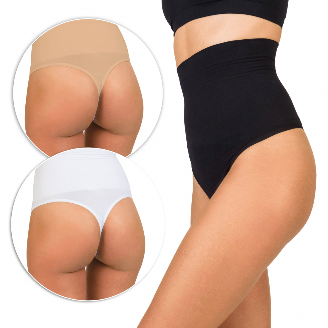 Tanga à taille haute pour Femmes - 3 Pièces
