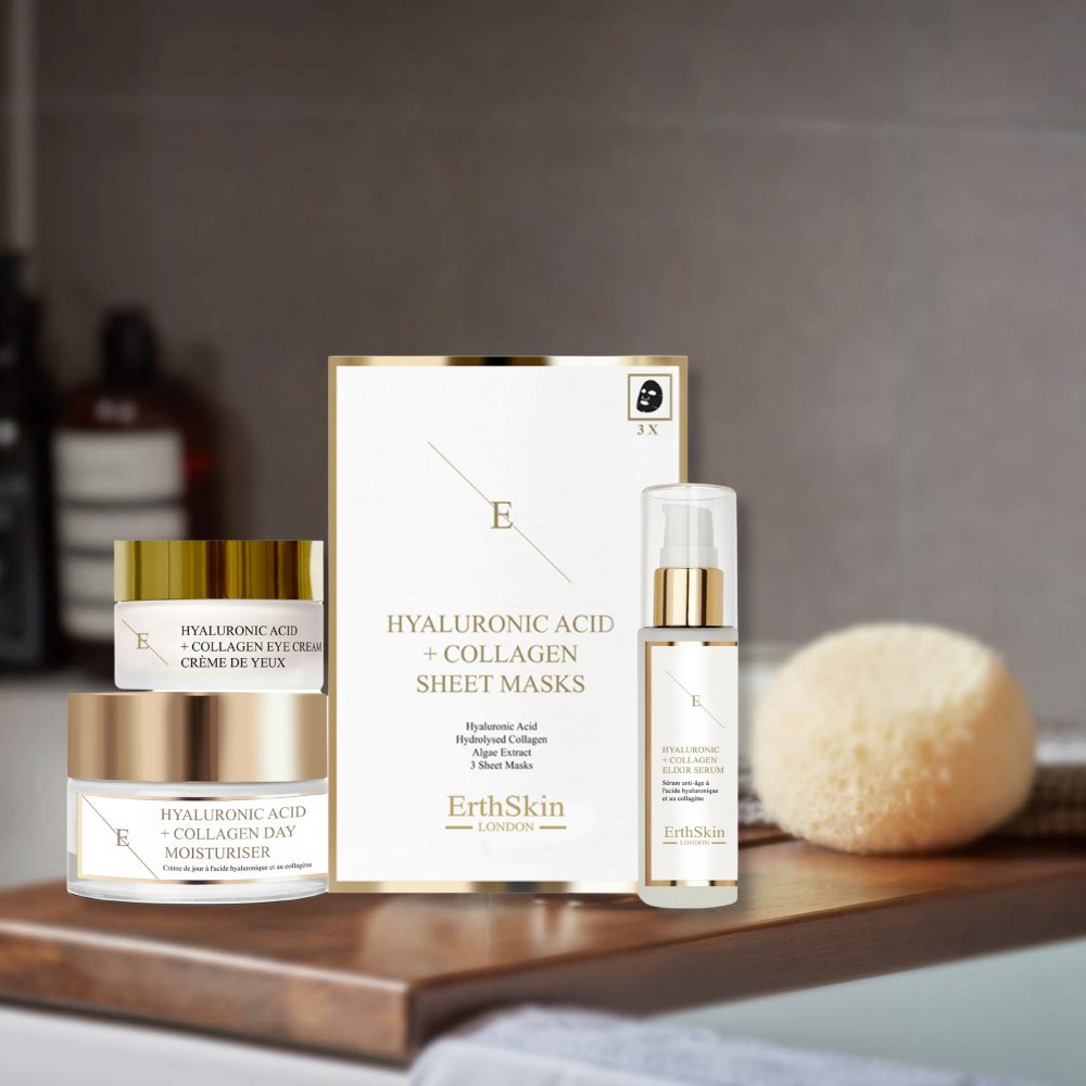 'Hyaluronic Acid + Collagen' Anti-Aging-Pflegeset - 4 Stücke