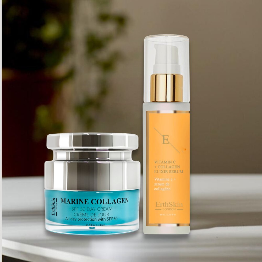 'Marine Collagen + Vitamin C + Collagen' Anti-Aging Care Set - 2 Pieces