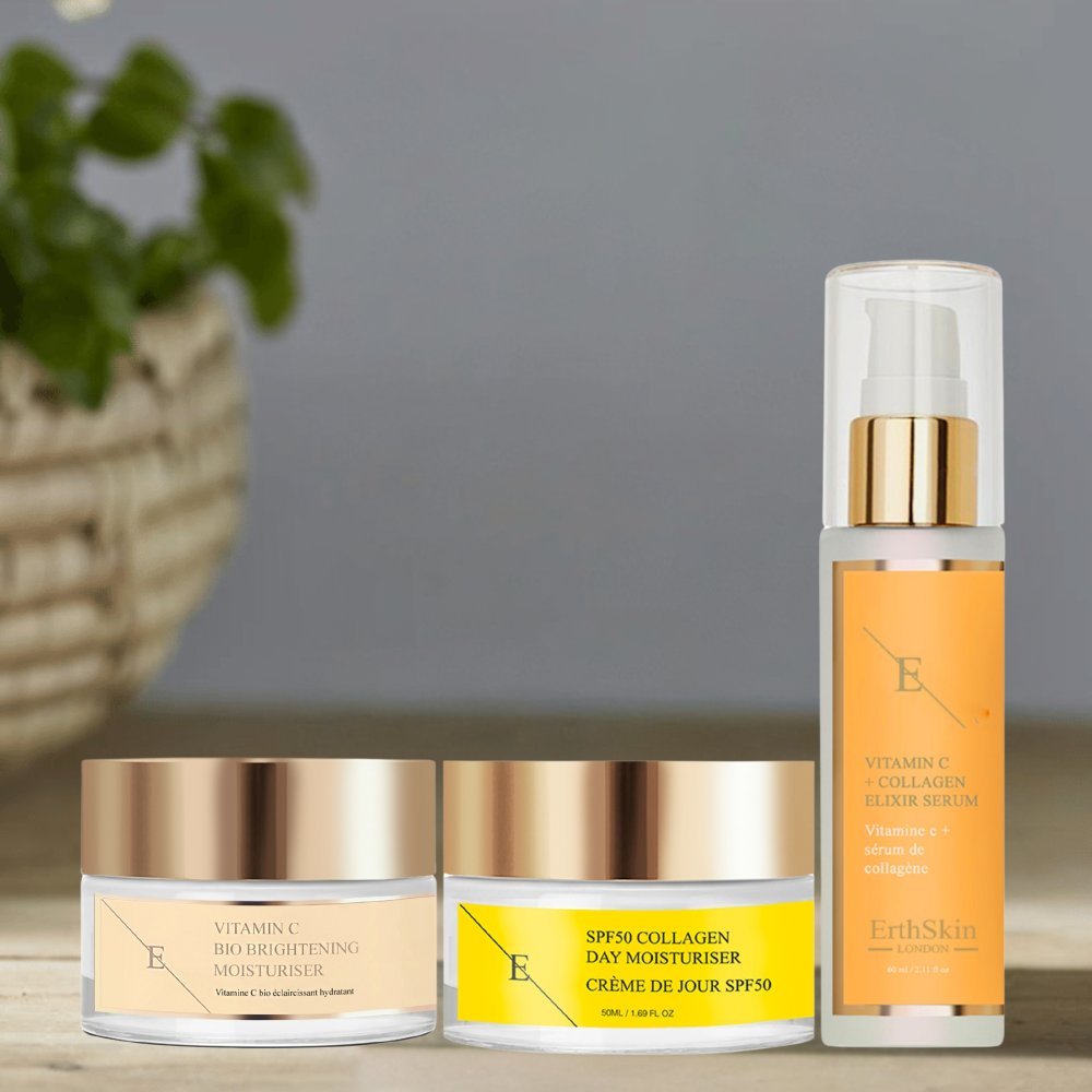 'Vitamin C + Collagen' Anti-Aging-Pflegeset - 3 Stücke