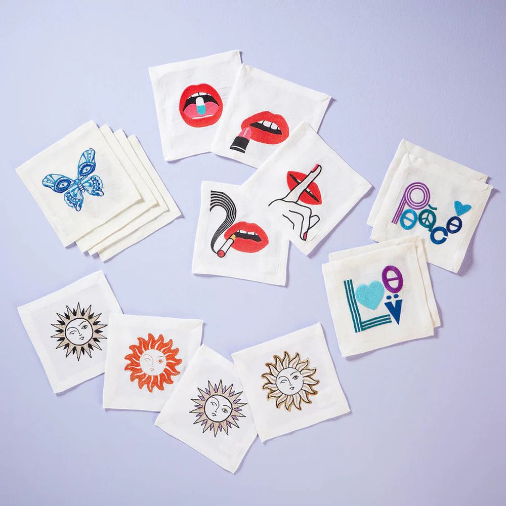 Serviettes 'Peace & Love' - 15 x 15 cm - 4 Pièces