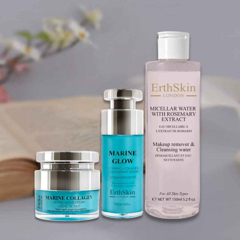 'Rosemary Extract + Marine Glow + Collagen + Marine Collagen' Anti-Aging-Pflegeset - 3 Stücke