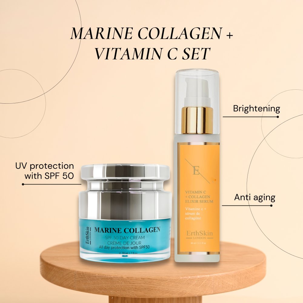 'Marine Collagen + Vitamin C + Collagen' Anti-Aging Care Set - 2 Pieces