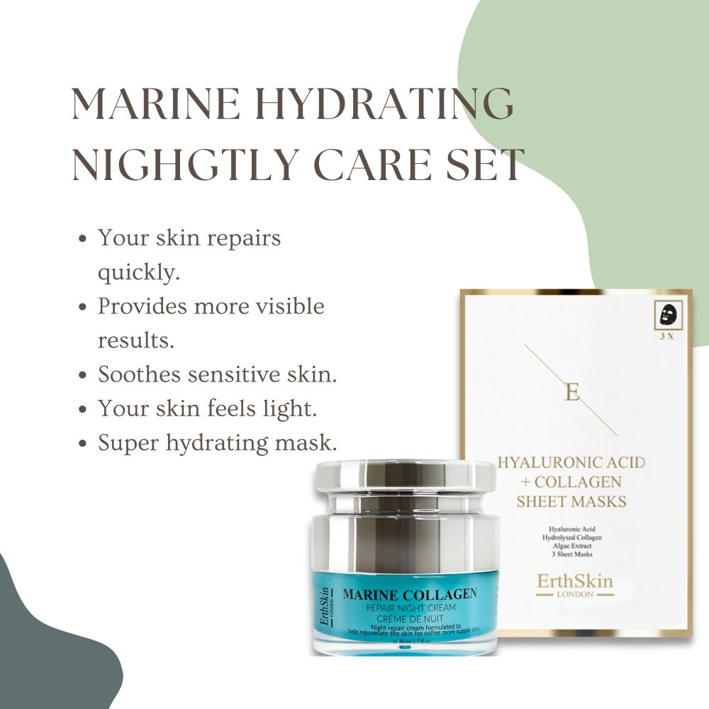 'Marine Collagen + Hyaluronic Acid & Collagen' Anti-Aging-Pflegeset - 2 Stücke