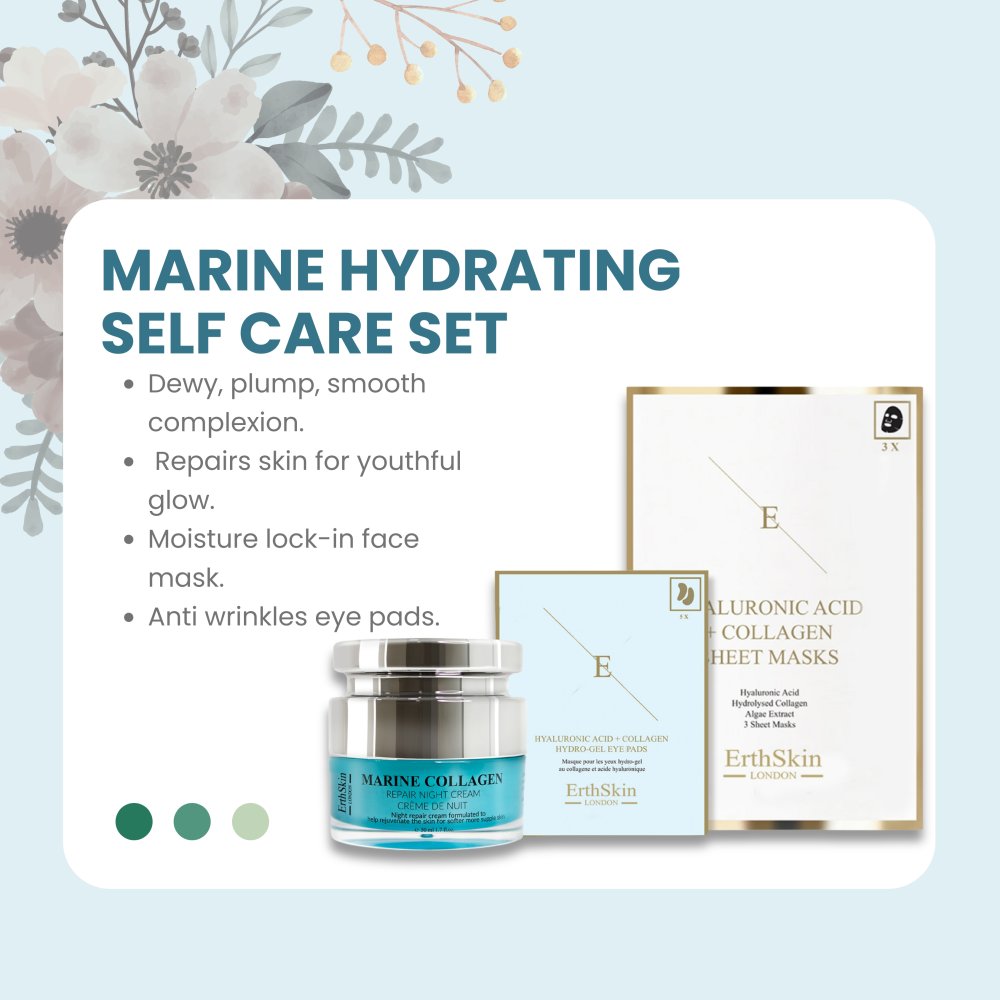 'Marine Collagen + Hyaluronic Acid & Collagen + Hyaluronic Acid' Anti-Aging-Pflegeset - 3 Stücke