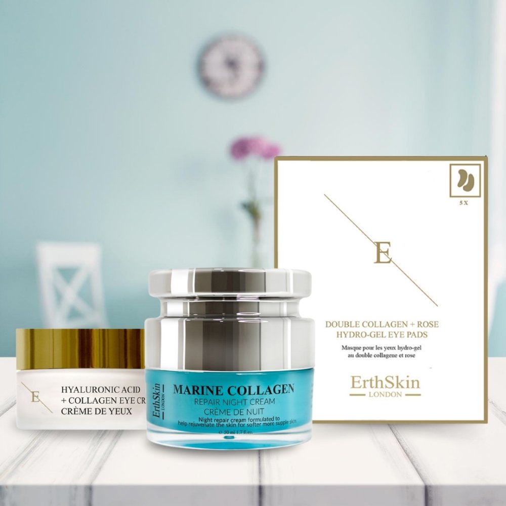 'Marine Collagen + Hyaluronic Acid + Collagen + Double Collagen' Anti-Aging-Pflegeset - 3 Stücke