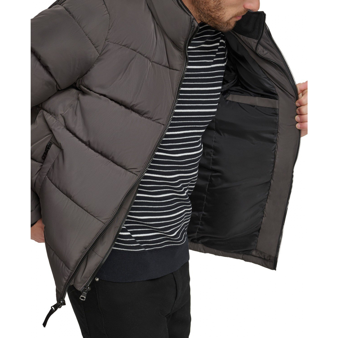 Manteau matelassé 'Puffer With Set In Bib Detail' pour Hommes