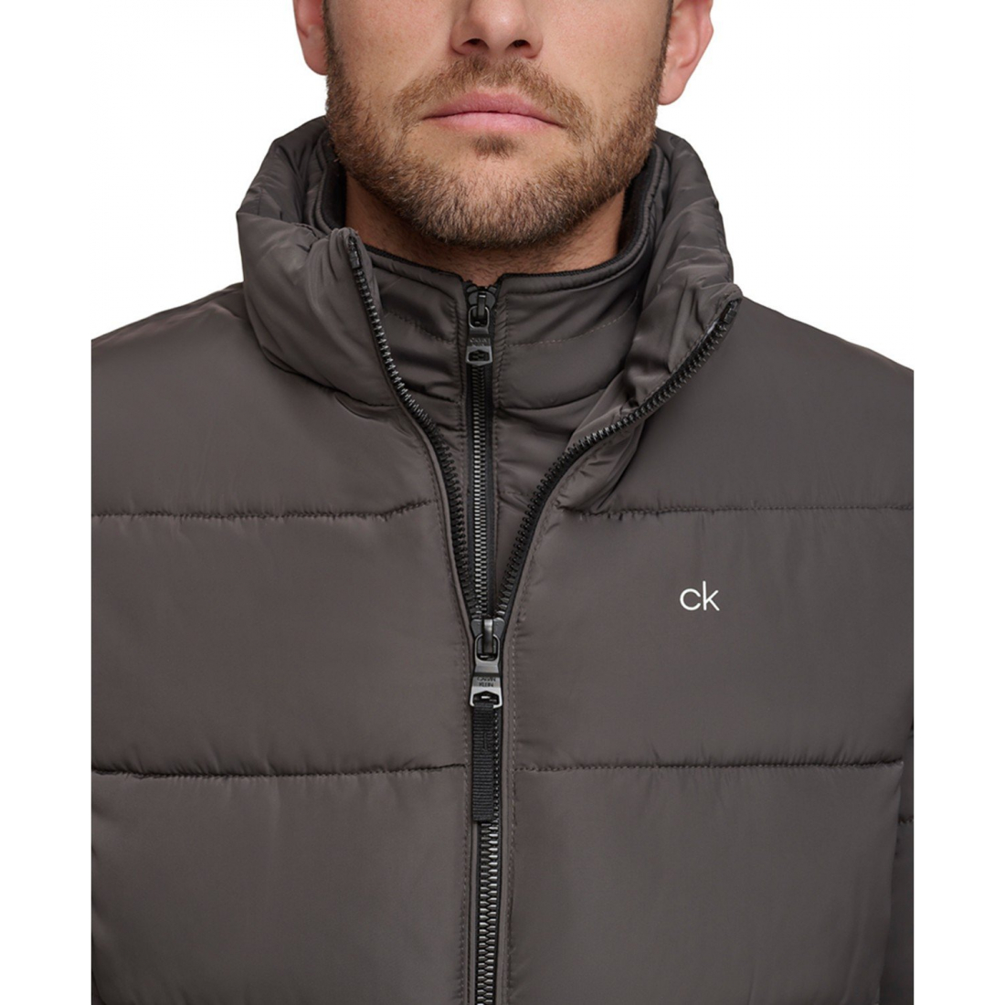 Manteau matelassé 'Puffer With Set In Bib Detail' pour Hommes