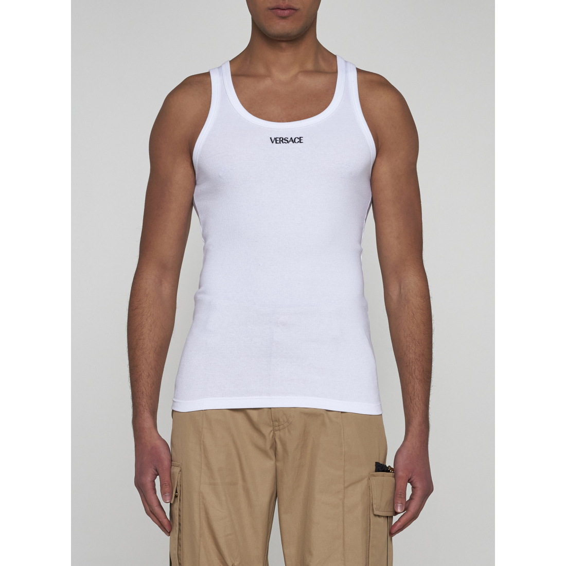 Débardeur 'Logo Embroidered Ribbed' pour Hommes