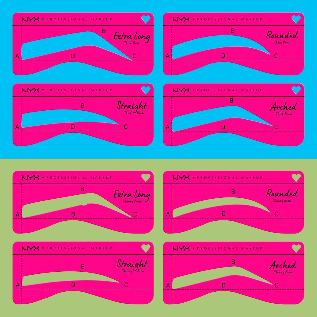 Pochoirs à sourcils 'Zero To Brow' - 02 Thick Brown 4 Pièces