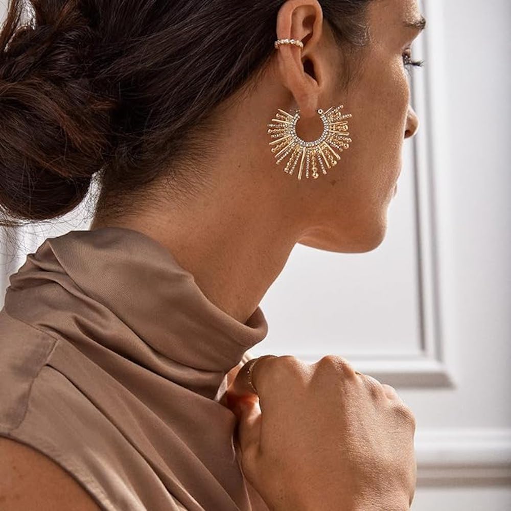 Boucles d'oreilles 'Radiant Sunburst Hoop' pour Femmes