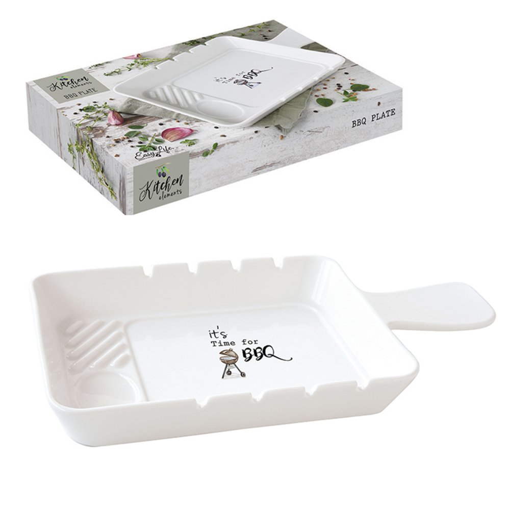 Porcelain Bbq Plate 31,5x19 cm In Colour Box Kitchen Elements